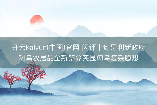 开云kaiyun(中国)官网 闪评|匈牙利新政府对乌农居品全新禁令突显匈乌复杂臆想