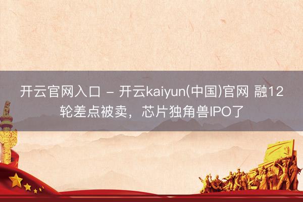 开云官网入口 - 开云kaiyun(中国)官网 融12轮差点被卖,芯片独角兽IPO了