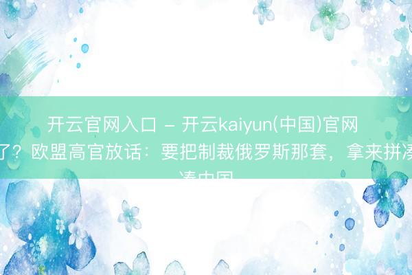 开云官网入口 - 开云kaiyun(中国)官网 上面了？欧盟高官放话：要把制裁俄罗斯那套，拿来拼凑中国